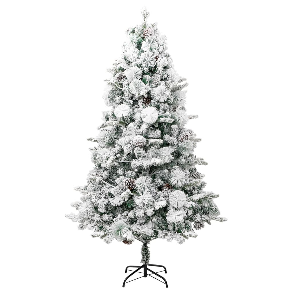 Vidaxl Christmas Tree avec des cônes LED et de pin et neige 195 cm PVC et PE
