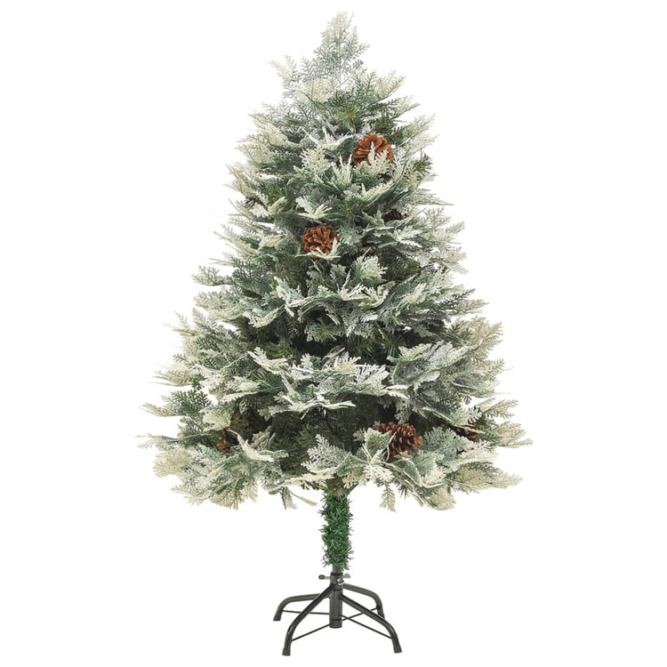 Vidaxl Tréser de Noël avec des cônes LED et de pin 120 cm en PVC et Green PE