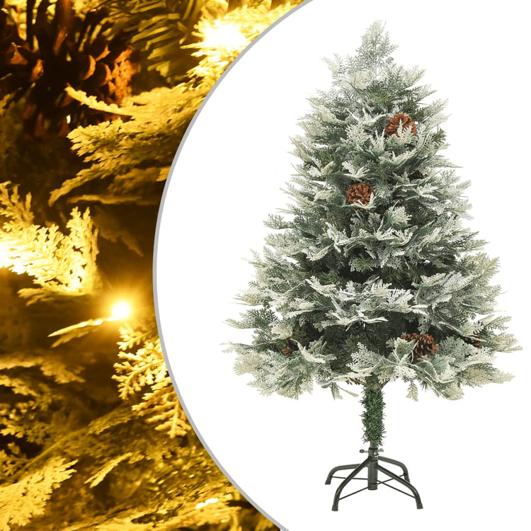 Vidaxl Tréser de Noël avec cones LED et pin 150 cm en PVC et vert PE