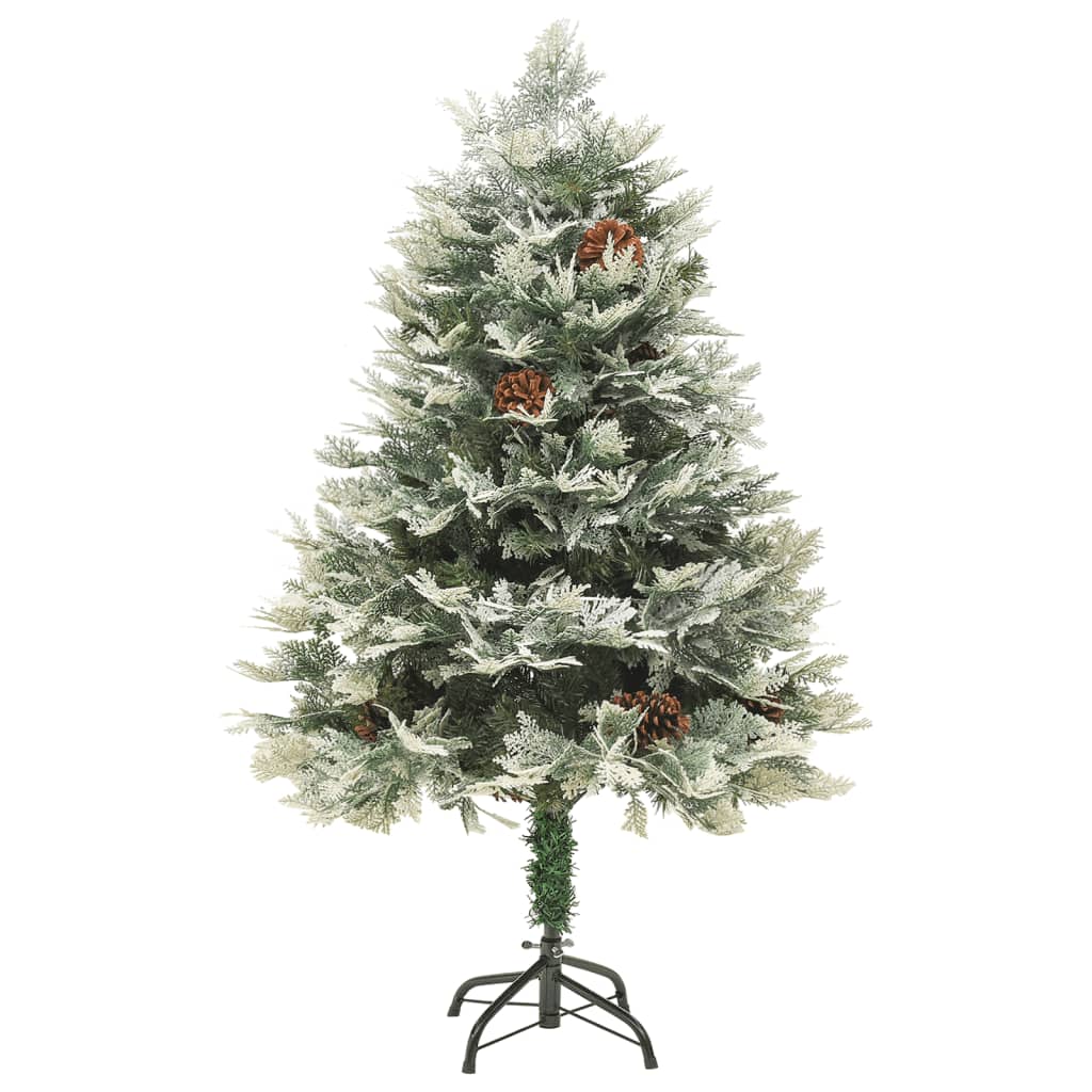 Vidaxl Tréser de Noël avec cones LED et pin 150 cm en PVC et vert PE