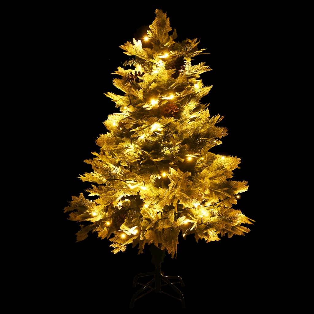 Vidaxl Tréser de Noël avec cones LED et pin 150 cm en PVC et vert PE