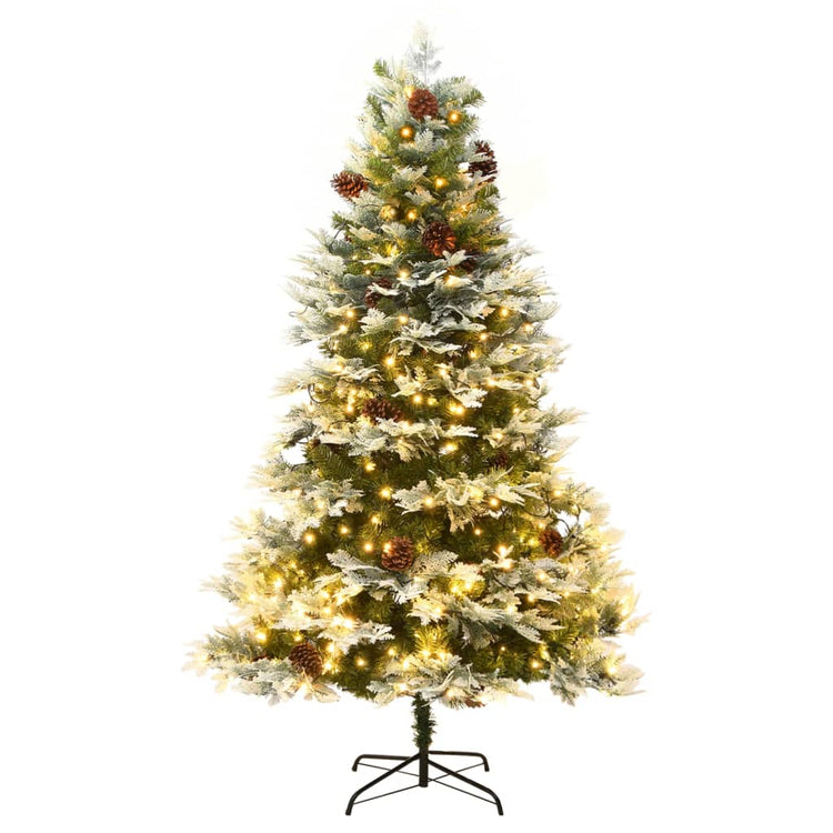 Vidaxl Christmas Tree avec des cônes LED et en pin 225 cm en PVC et Green PE