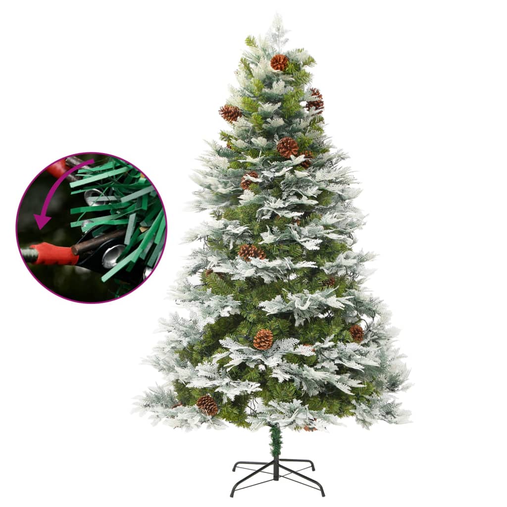 Vidaxl Christmas Tree avec des cônes LED et en pin 225 cm en PVC et Green PE