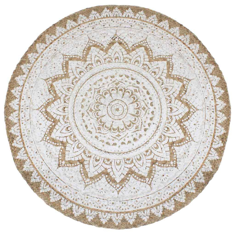 Tapis vidaxl avec imprimé autour de 210 cm de jute tressée