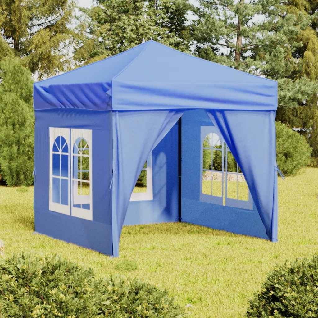 Vidaxl PartyTent pliable avec des parois latérales 2x2 m bleu