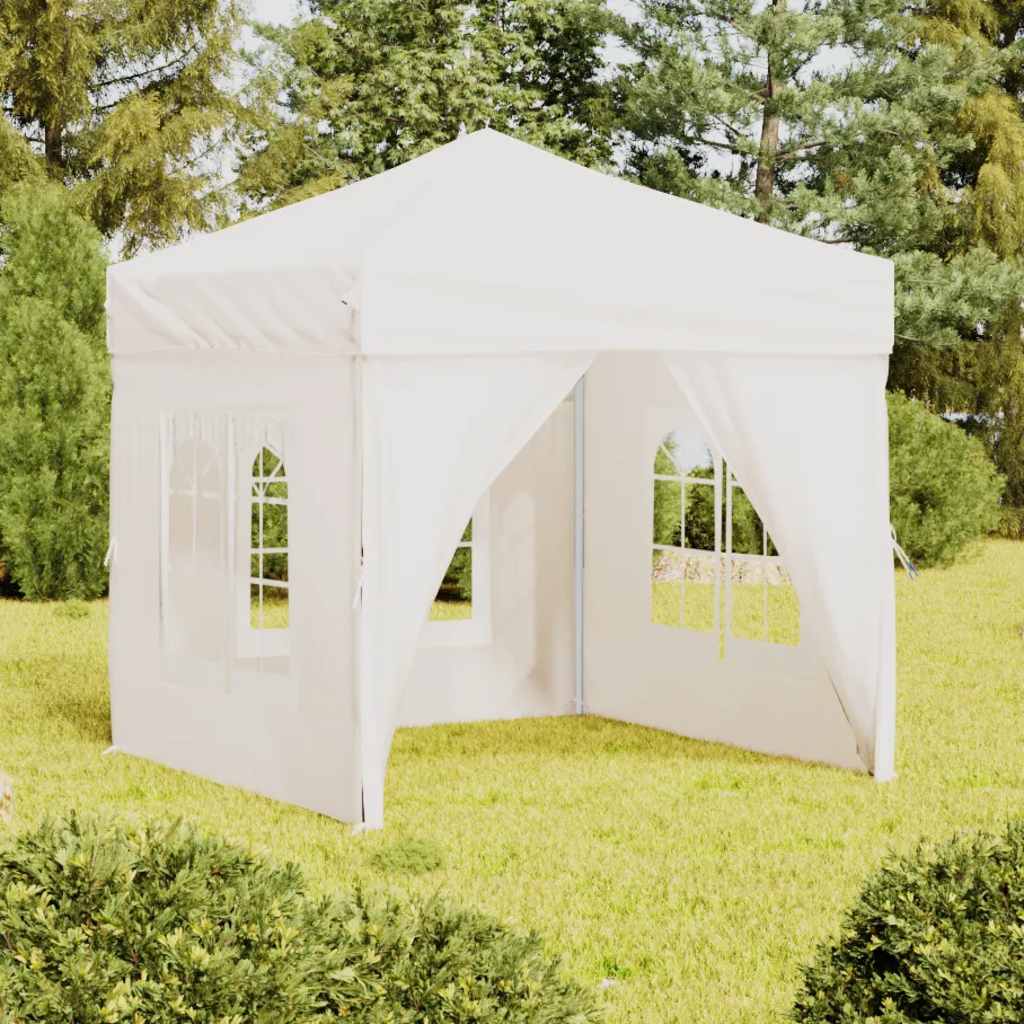 Vidaxl PartyTent pliable avec des parois latérales 2x2 m blanc