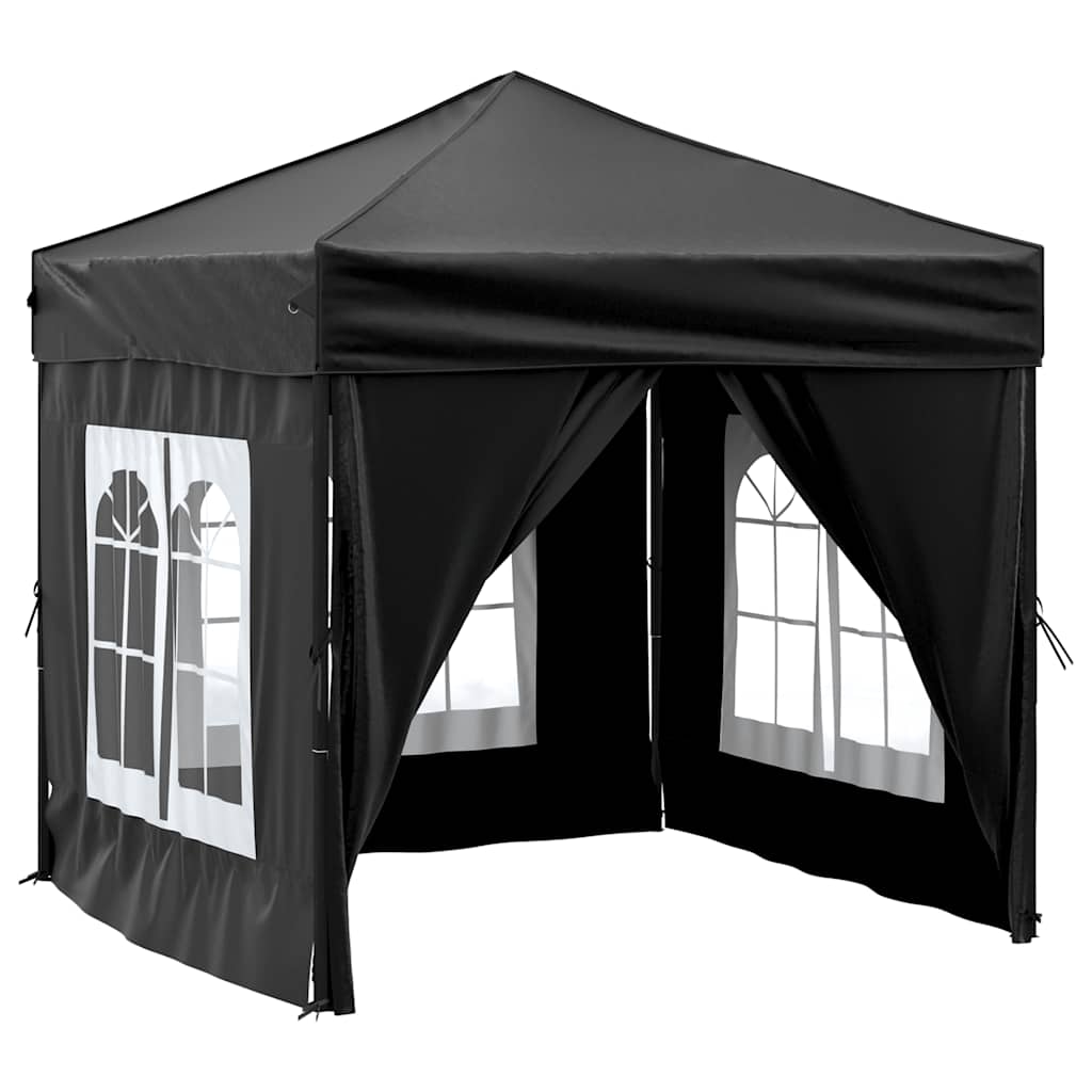 Vidaxl PartyTent pliable avec des parois latérales 2x2 m noir