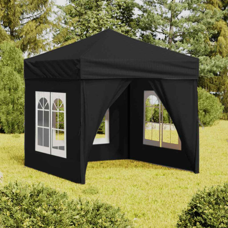 Vidaxl PartyTent pliable avec des parois latérales 2x2 m noir