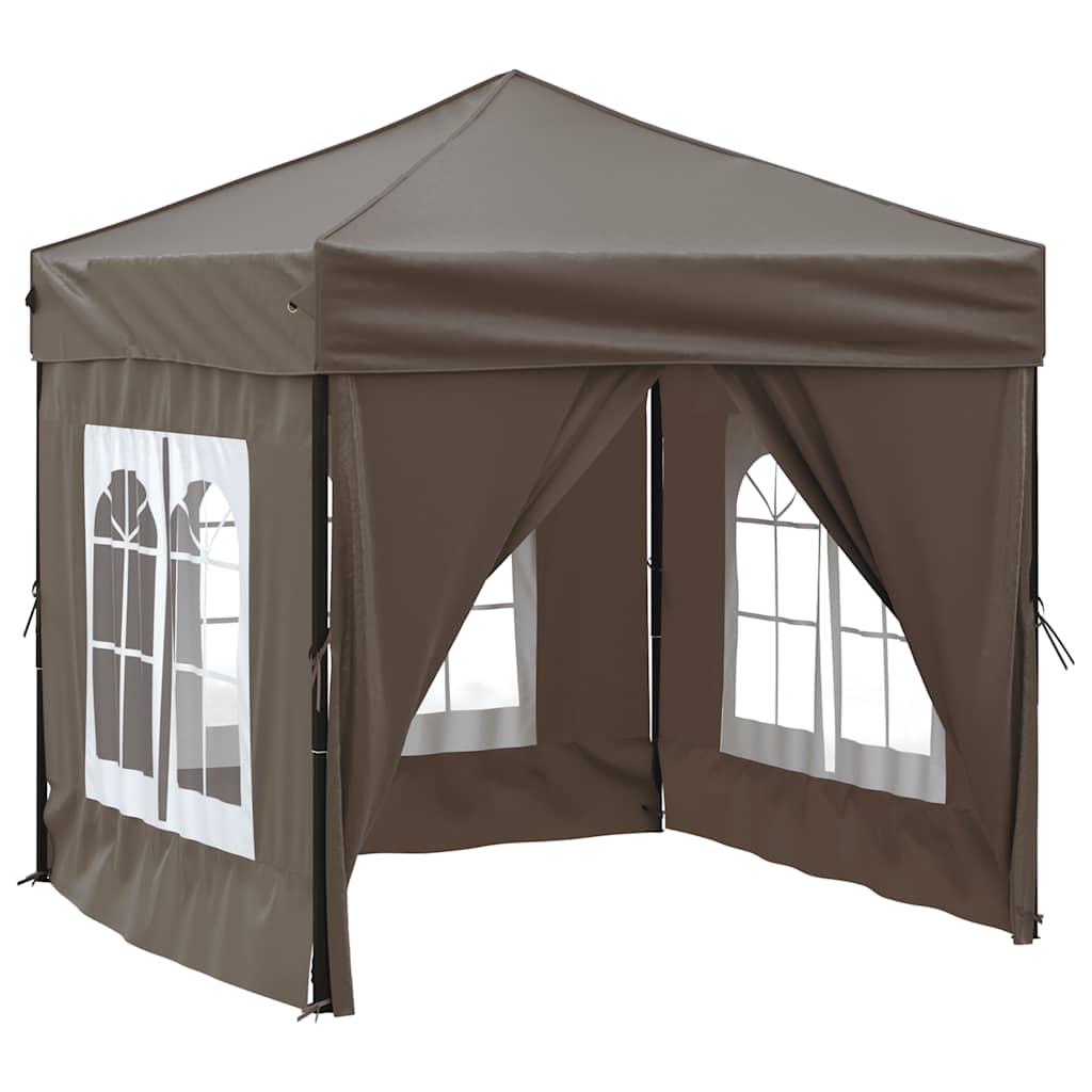 Vidaxl PartyTent pliable avec des parois latérales 2x2 m taupe