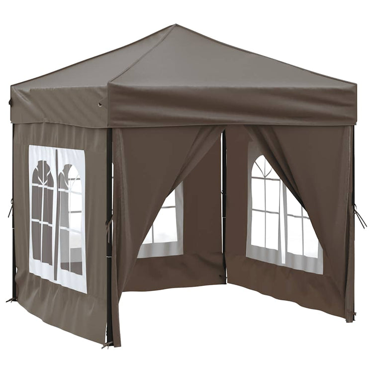 Vidaxl PartyTent pliable avec des parois latérales 2x2 m taupe