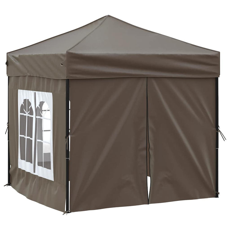 Vidaxl PartyTent pliable avec des parois latérales 2x2 m taupe