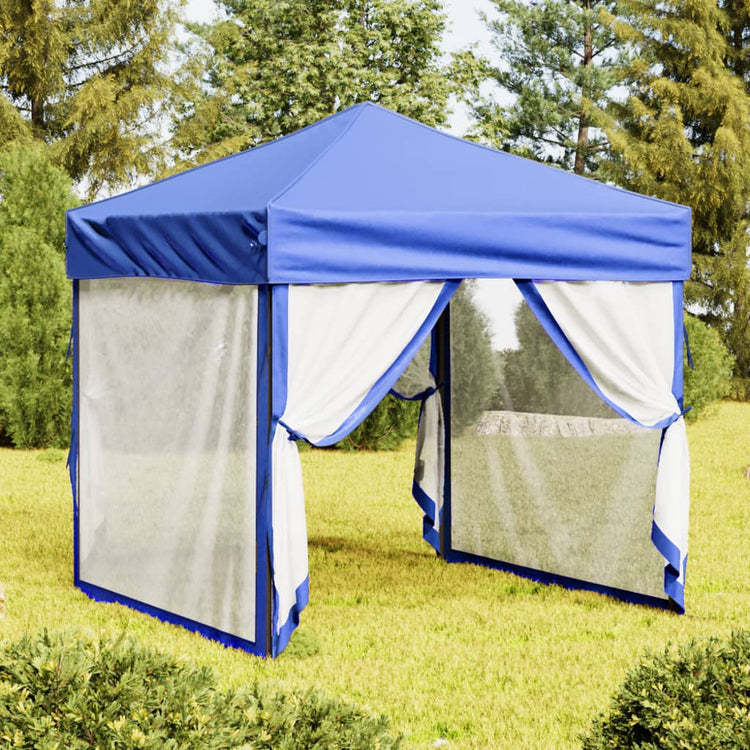 Vidaxl PartyTent pliable avec des parois latérales 2x2 m bleu