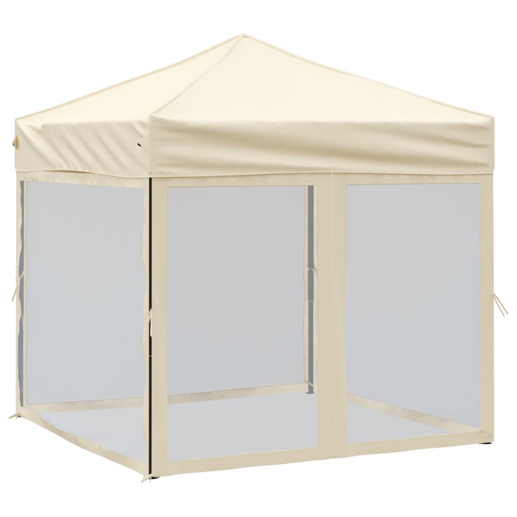 Vidaxl PartyTent pliable avec des murs latéraux 2x2 m crème -colored