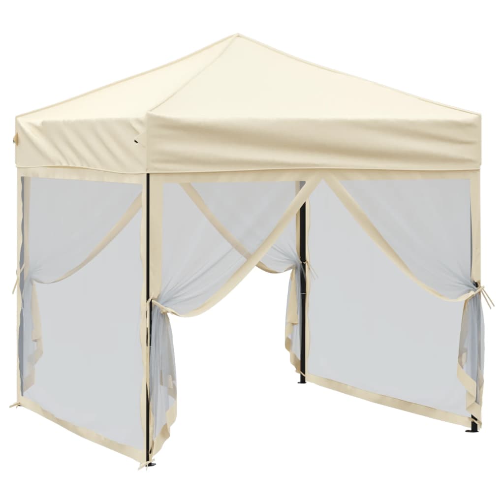 Vidaxl PartyTent pliable avec des murs latéraux 2x2 m crème -colored
