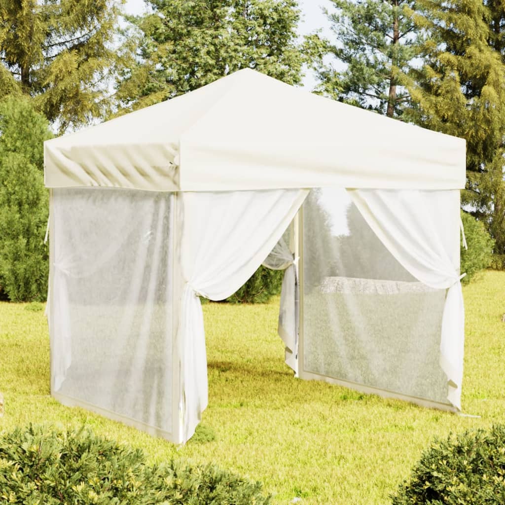 Vidaxl PartyTent pliable avec des murs latéraux 2x2 m crème -colored