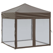 Vidaxl PartyTent pliable avec des parois latérales 2x2 m taupe - afbeelding 2