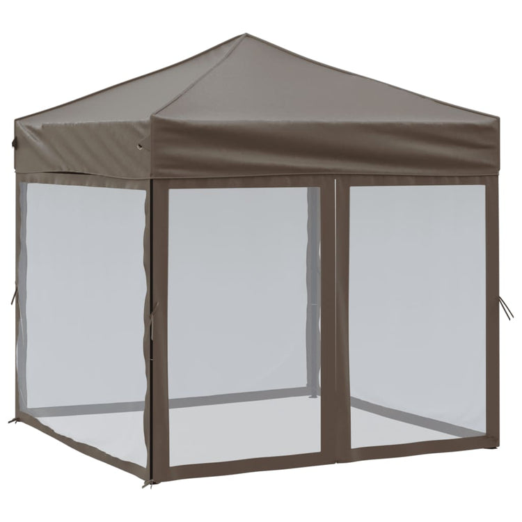 Vidaxl PartyTent pliable avec des parois latérales 2x2 m taupe