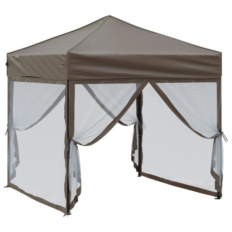 Vidaxl PartyTent pliable avec des parois latérales 2x2 m taupe