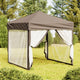 Vidaxl PartyTent pliable avec des parois latérales 2x2 m taupe