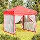 Vidaxl PartyTent pliable avec des parois latérales 2x2 m rouge