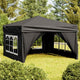 Vidaxl PartyTent pliable avec des parois latérales 3x3 m noir