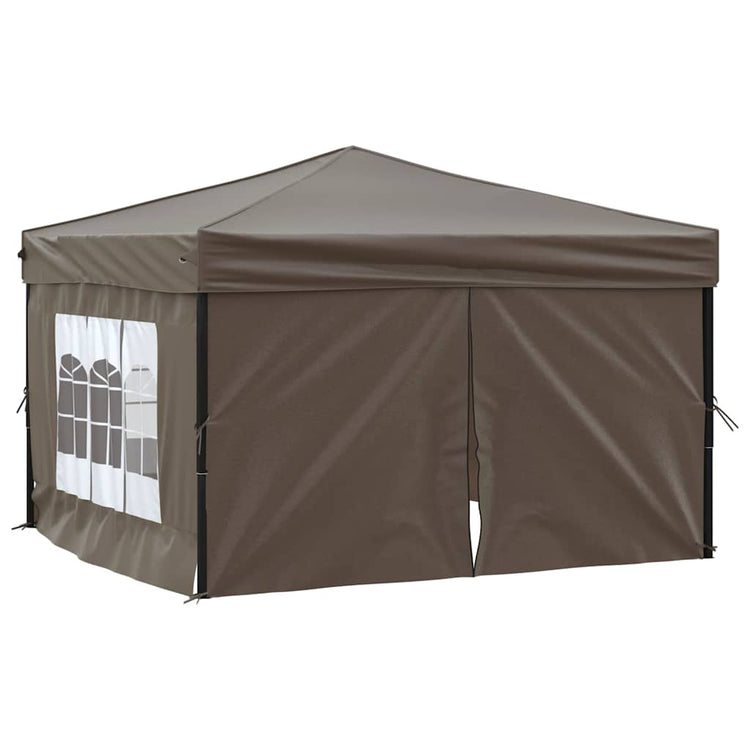Vidaxl PartyTent pliable avec des parois latérales 3x3 m taupe
