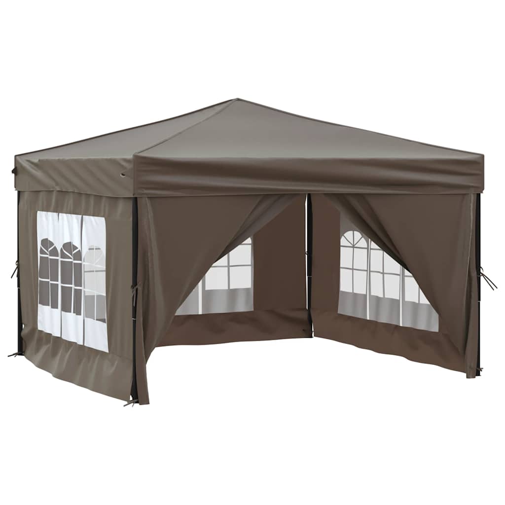 Vidaxl PartyTent pliable avec des parois latérales 3x3 m taupe