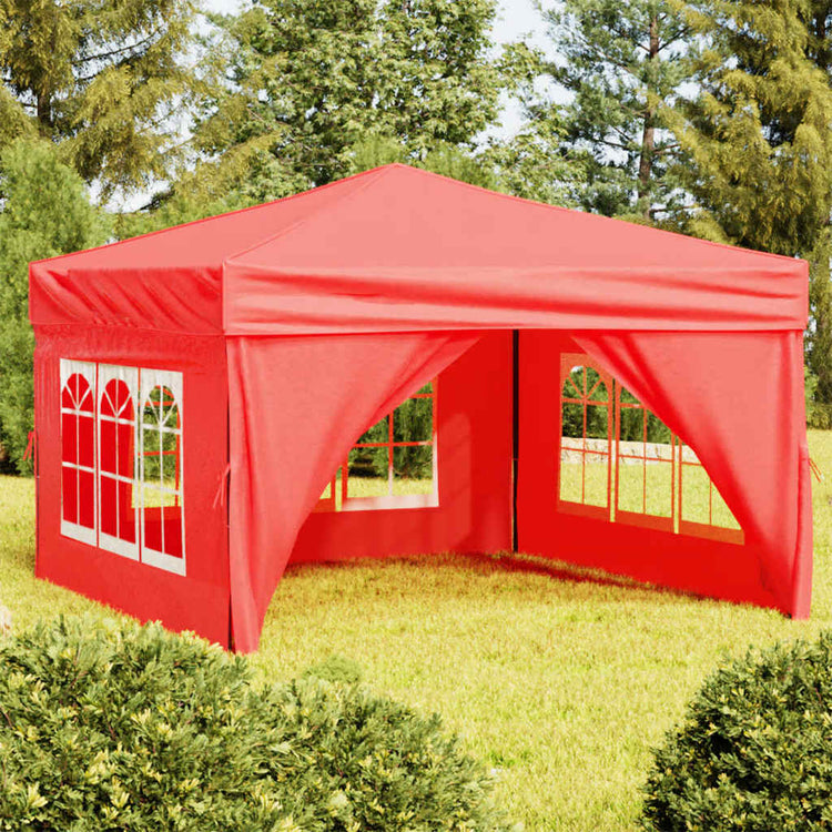 Vidaxl PartyTent pliable avec des parois latérales 3x3 m rouge