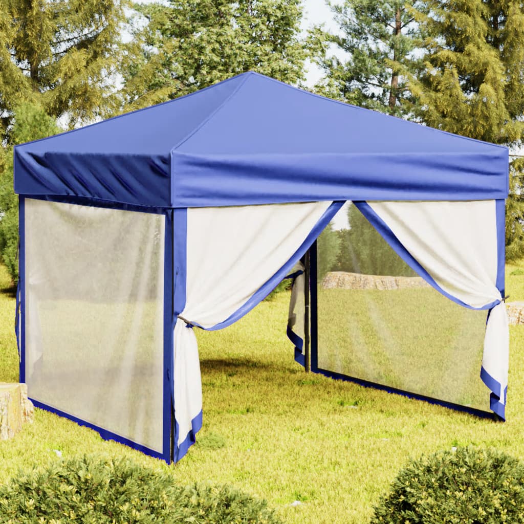 Vidaxl PartyTent pliable avec des parois latérales 3x3 m bleu