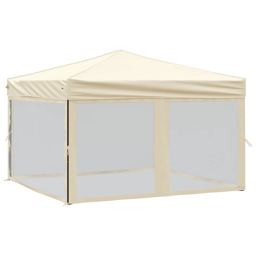 Vidaxl PartyTent pliable avec des murs latéraux 3x3 m crème -colored