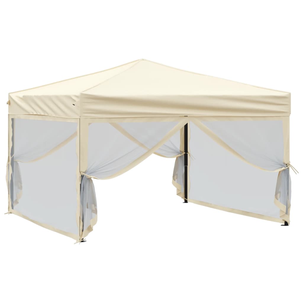 Vidaxl PartyTent pliable avec des murs latéraux 3x3 m crème -colored