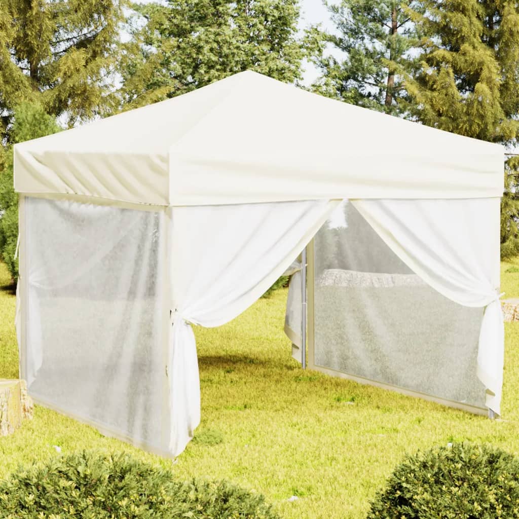 Vidaxl PartyTent pliable avec des murs latéraux 3x3 m crème -colored