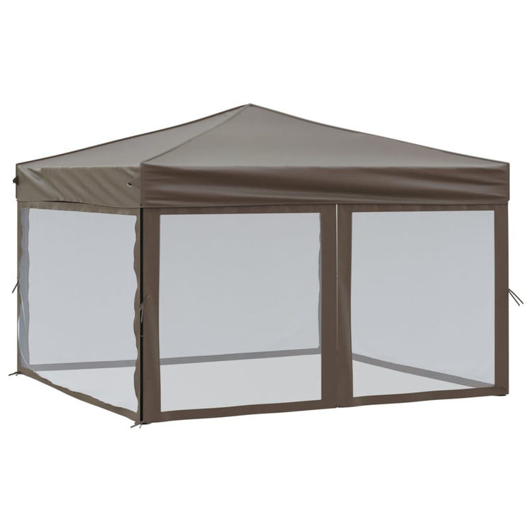 Vidaxl PartyTent pliable avec des parois latérales 3x3 m taupe
