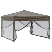 Vidaxl PartyTent pliable avec des parois latérales 3x3 m taupe - afbeelding 3