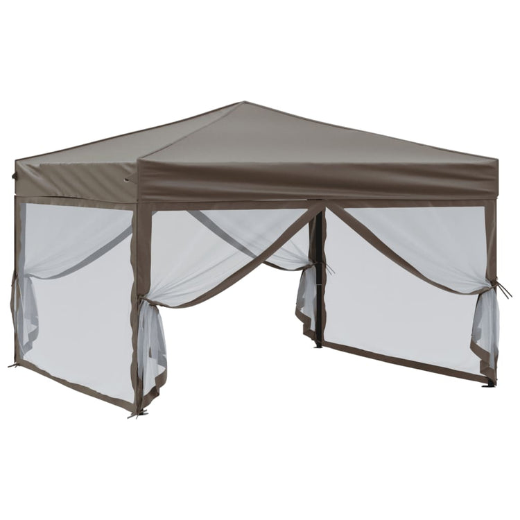 Vidaxl PartyTent pliable avec des parois latérales 3x3 m taupe