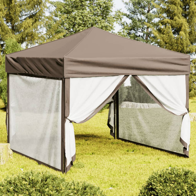 Vidaxl PartyTent pliable avec des parois latérales 3x3 m taupe