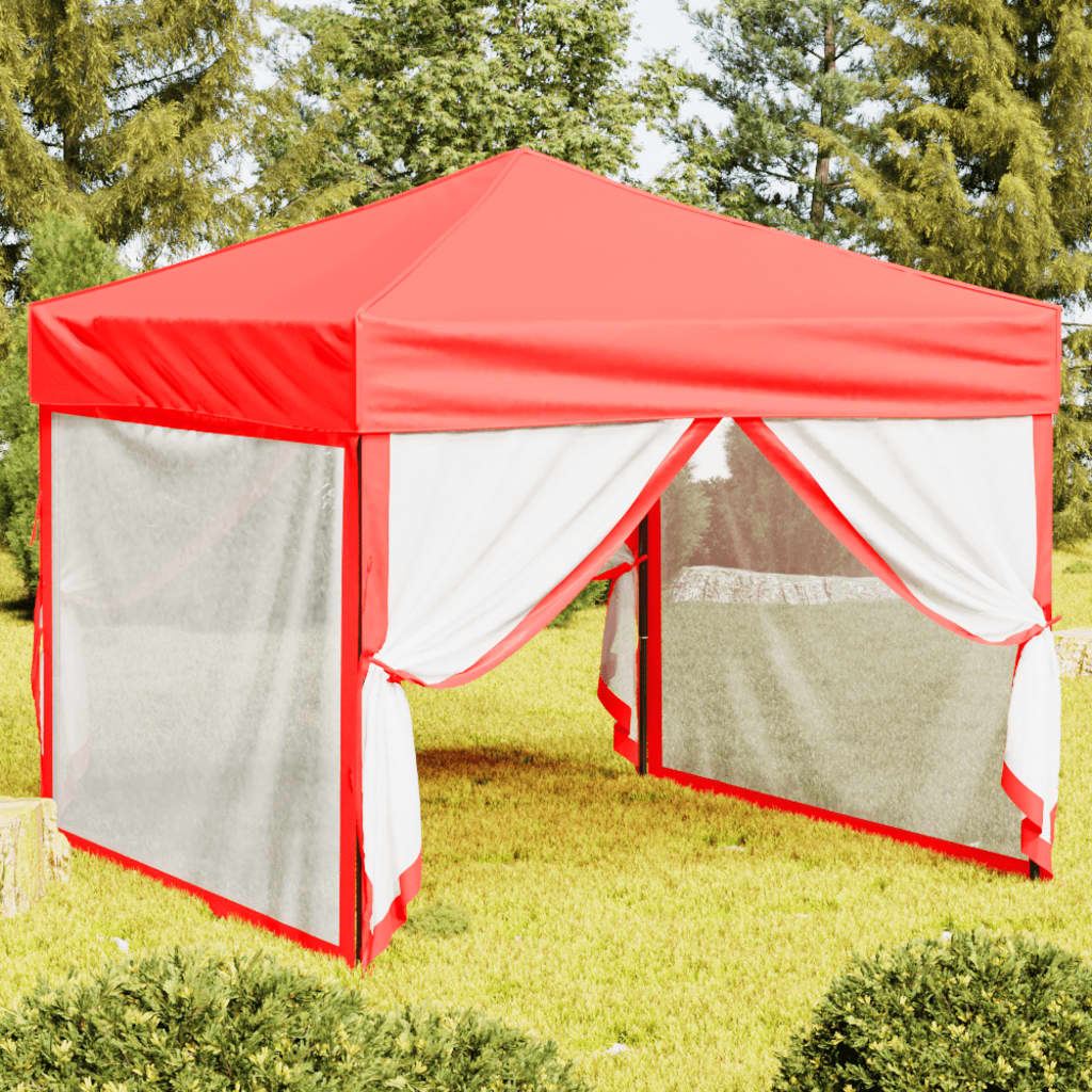 Vidaxl PartyTent pliable avec des parois latérales 3x3 m rouge