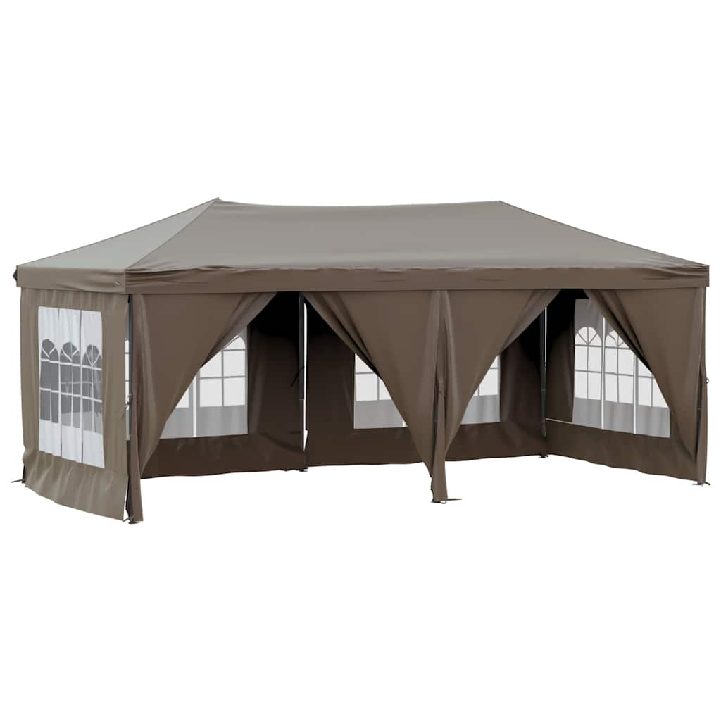 Vidaxl PartyTent pliable avec des parois latérales 3x6 m taupe