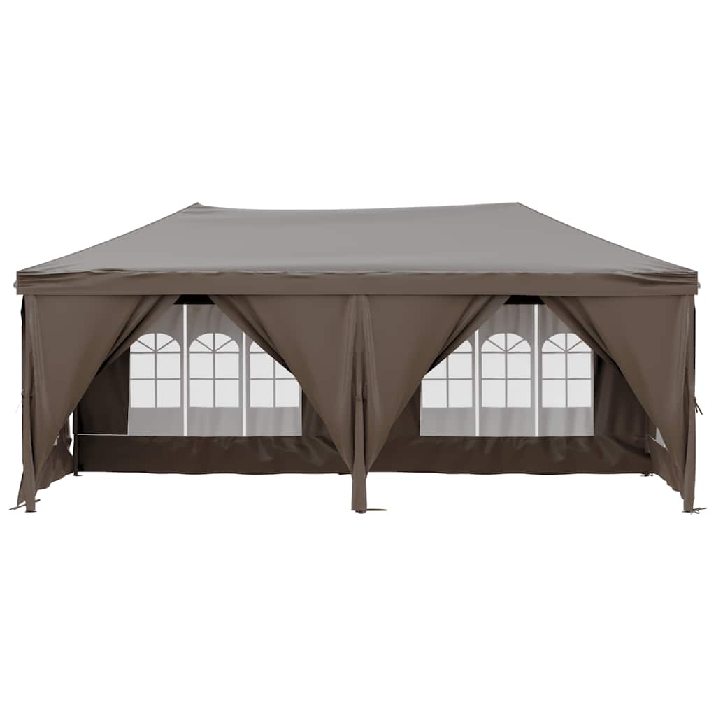 Vidaxl PartyTent pliable avec des parois latérales 3x6 m taupe