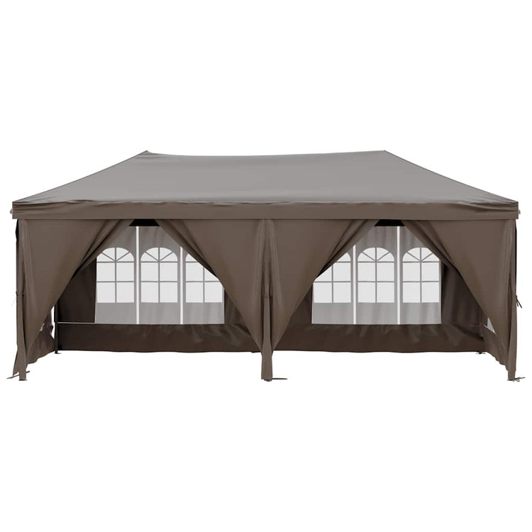 Vidaxl PartyTent pliable avec des parois latérales 3x6 m taupe