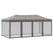 Vidaxl PartyTent pliable avec des parois latérales 3x6 m taupe - afbeelding 2