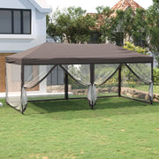 Vidaxl PartyTent pliable avec des parois latérales 3x6 m taupe - afbeelding 1