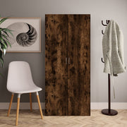Armoire à chaussures Vidaxl 80x35.5x180 cm en bois de bois de bois fumé coloré - afbeelding 1