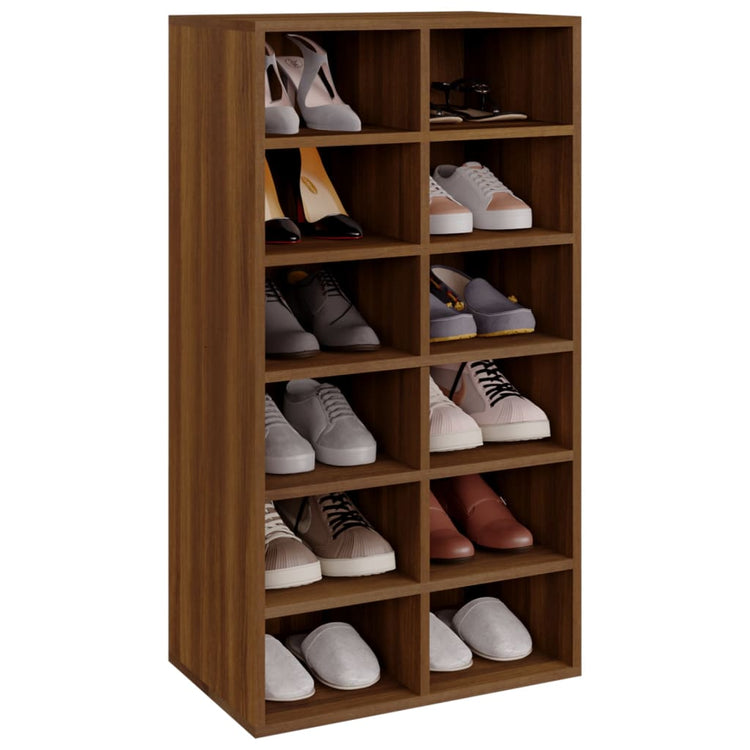 Rack à chaussures Vidaxl 54x34x100.5 cm Couleur de chêne marron en bois transformé