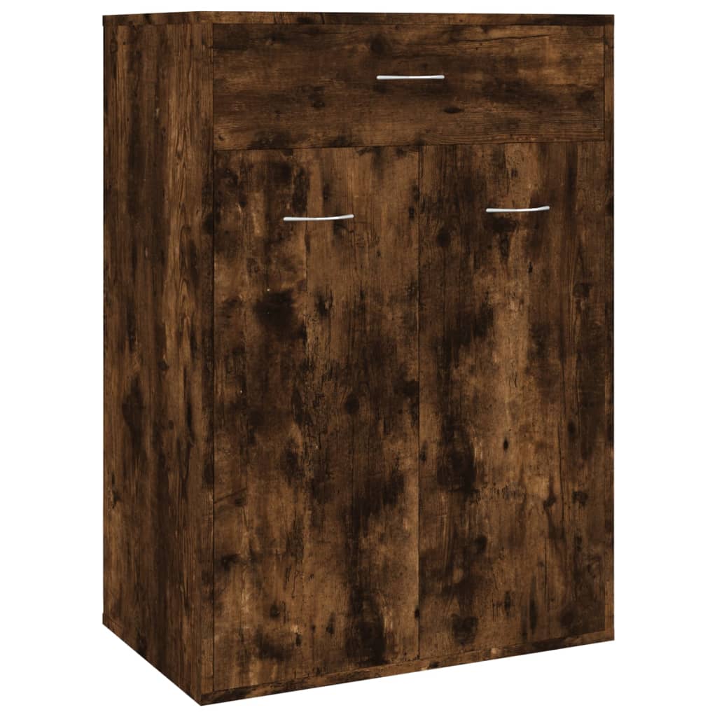 Armoire à chaussures Vidaxl 60x35x84 cm en bois de bois de chêne fumé coloré