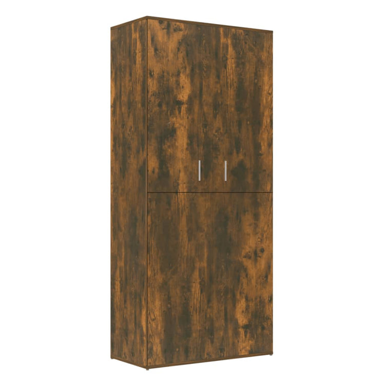 Armoire à chaussures Vidaxl 80x39x178 cm en bois de bois de chêne fumé coloré
