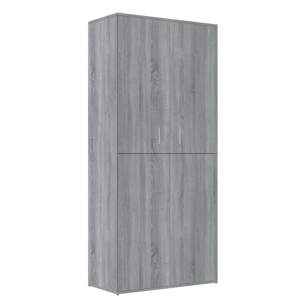 Armoire à chaussures vidaxl 80x39x178 cm en bois coupé gris sonoma chêne couleur