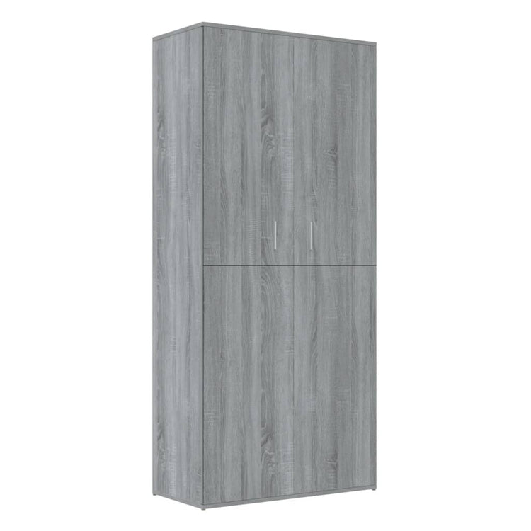 Armoire à chaussures vidaxl 80x39x178 cm en bois coupé gris sonoma chêne couleur