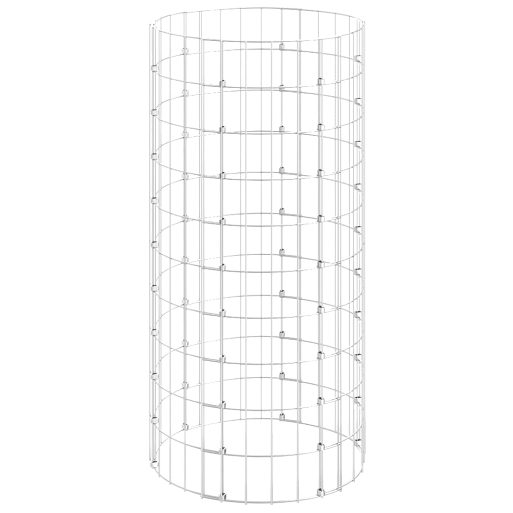 Vidaxl Gabion Pole ronde Ø50x100 cm en acier galvanisé