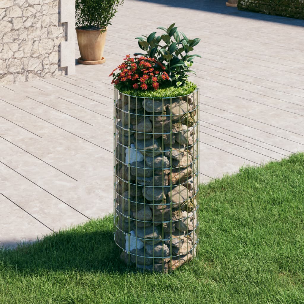 Vidaxl Gabion Pole ronde Ø50x100 cm en acier galvanisé